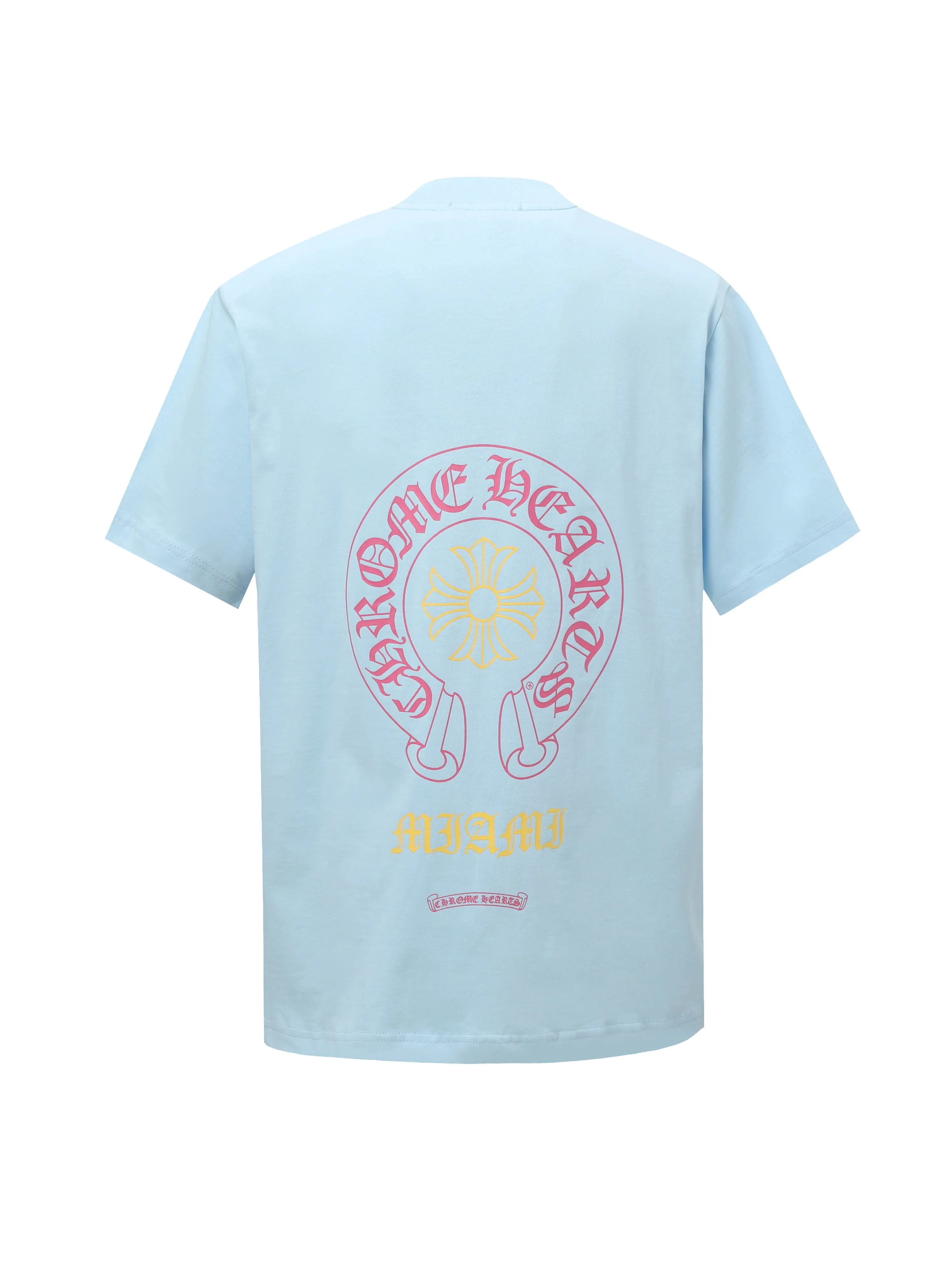 🅿️170 CHROME HEARTS/Chrome Heart CH pink Sanskrit scroll printed short-sleeved T-shirt The fabric is made of 280g heavy combed cotton, customized with 32 count 1*1 threads. The ready-made garments are washed twice. The fabric is comfortable and skin-friendly without any strange feeling. It is custom-dyed fabric with high textile density and good drape. It is not easy to deform. The thick texture and compact spinning process will not affect the breathability of the fabric. The saturation of the color is very high. Imported digital direct-injection printing technology. A versatile and good-looking short sleeve. The loose fit covers the flesh and looks slim. Size: XS-L